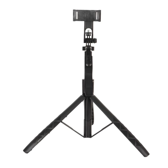 60 Inch Selfie Stick Statief 360 Graden Rotatie Uitschuifbare Mobiele Telefoon Statief Standaard met Afneembaar black