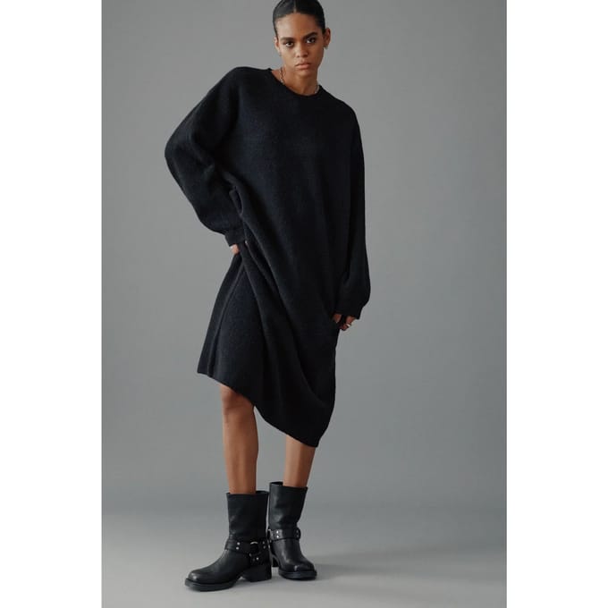 Mikuta The Black Oversized Knitted Dress Größe: M | Midikleider Outlet | Damen | Schwarz