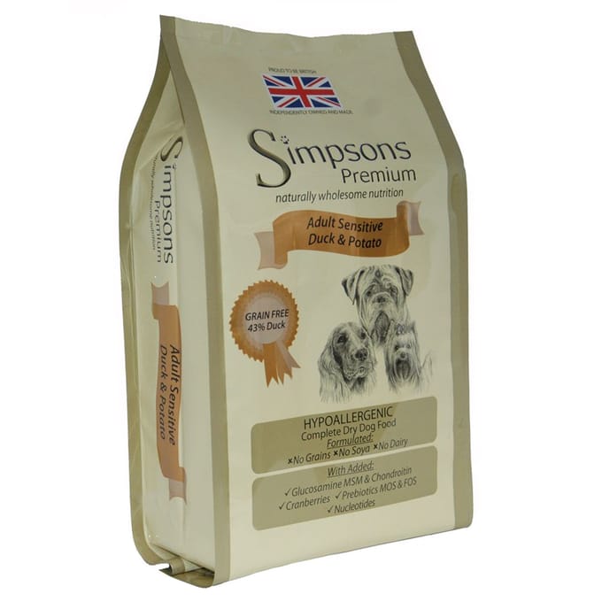 Simpsons Premium Sensitive Adult - Eend & Aardappel Hondenvoer - 2 kg