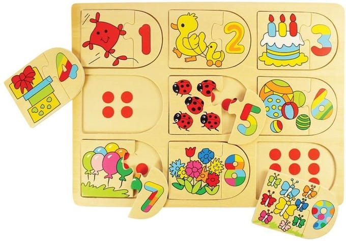 Bigjigs Wooden Learning Puzzle Numbers 18dlg.