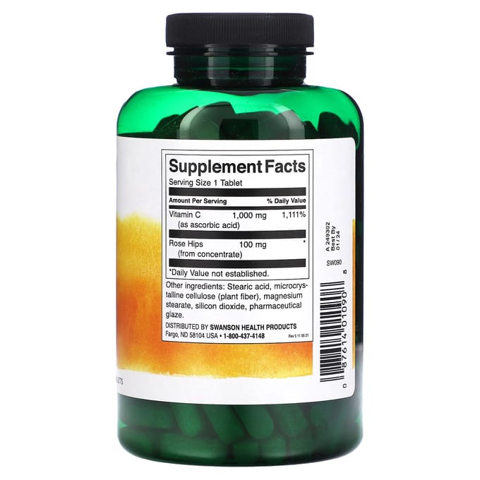 Vitamine C met Rozenbottel, 1.000 mg, 250 Tabletten