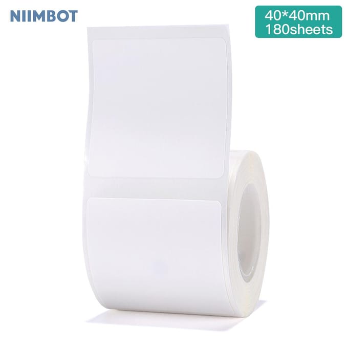 Niimbot Wit Blanco Thermisch Printpapier Rol Barcode Prijs Maat Naam Labelpapier Waterdicht 40x40mm (180 sheets)