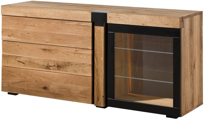 MASSIVMOEBEL24.DE wilde eik dressoir blank massief hout 161x45x75 cm geolied gemonteerd ROTTERDAM volledig massief #116