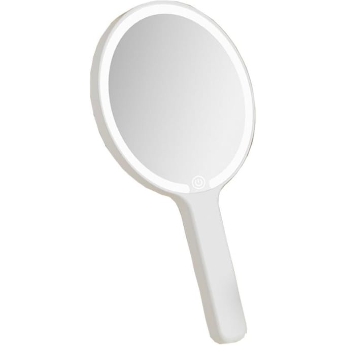 Vullicht LED Make-up Spiegel Handheld Vierkant/Rond Verlichte Handspiegel 3 Kleuren Dimbaar Licht Verstelbare Helderheid white