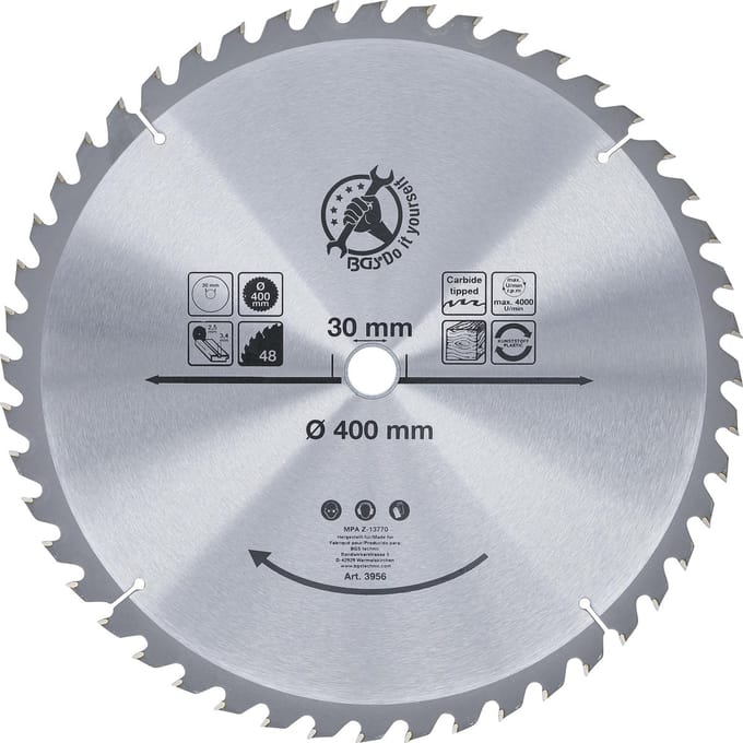 BGS HM cirkelzaagblad - Ø 400 x 30 x 3,4 mm - 48 tanden