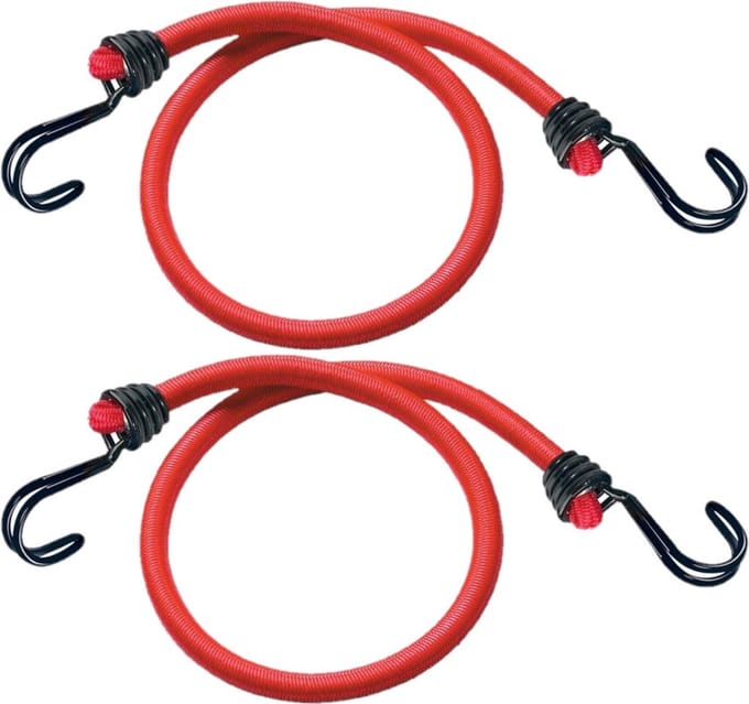 Set van 2x stuks bagagespin/snelbinders 60 cm rood - Snelbinders - Spanelastieken met haken