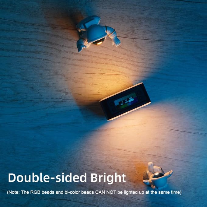 Andoer D02 Dubbelzijdige LED Invullicht Zakformaat RGB Videolicht 2500K-9000K Dimbaar 24 Scènes zwart
