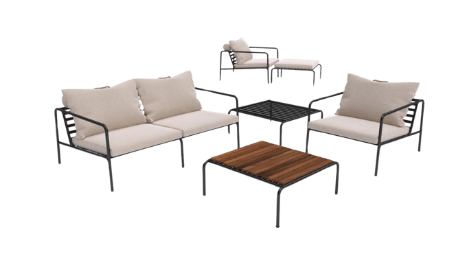 HOUE Avon Loungestoel - Sunbrella Heritage ash