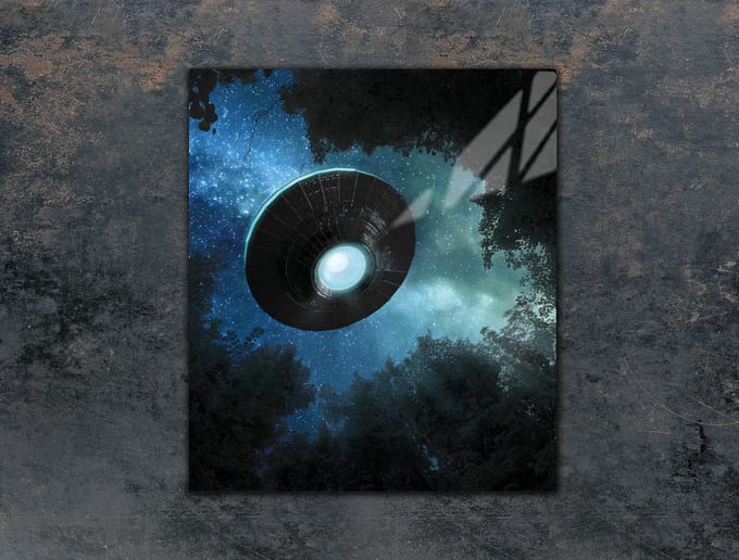 TMK ArtDeko - Snijplank - Glas - 45x52 cm - UFO motief