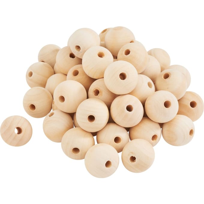 VBS Houten kogels doorboord - Ø 30 mm, 50 stuks
