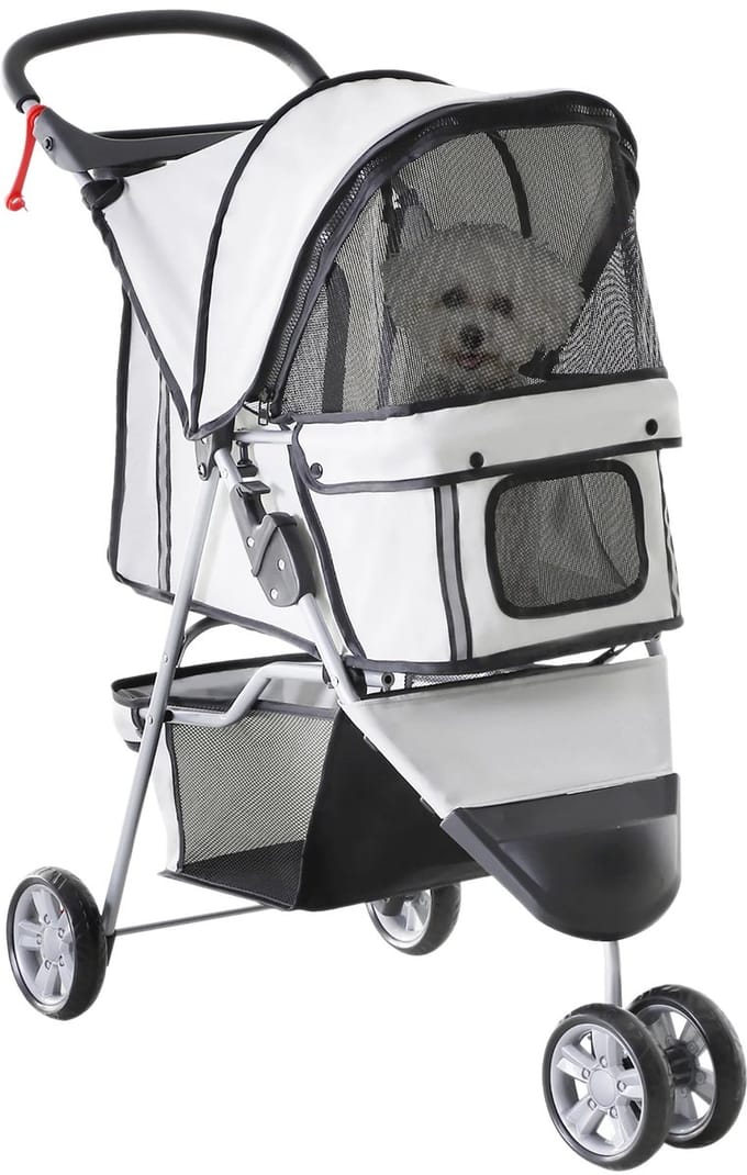 Jently hondenbuggy - inklapbaar - hondenwagen - 75X45X97 cm - grijs