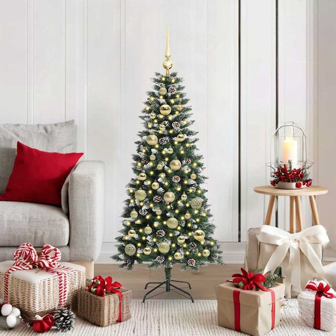 vidaXL - Kunstkerstboom - Groen - 120 - cm - PVC - en - Plastic - en - Staal