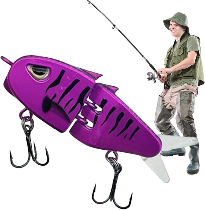 Mini Glide Kunstaas - Gearticuleerd Kunstaas - Vissen Op Baars - Langzaam Zinkend - 6 cm - Paars