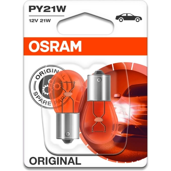 Ams-Osram Gloeilamp OSRAM PY21W Standard 12V/ 21W, 2 stuk