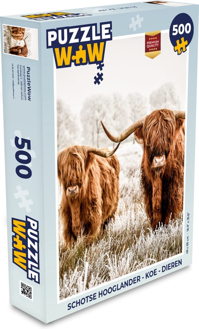 Puzzel Schotse hooglander - Koe - Dieren - Legpuzzel - Puzzel 500 stukjes