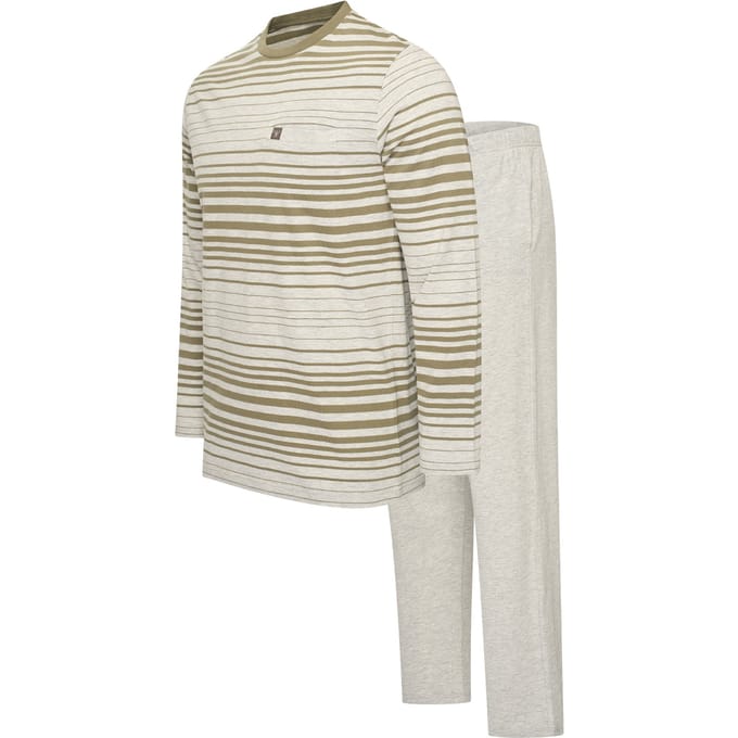 Cappuccino Italia - Heren Pyjama Siena Pyjama - Groen - Maat M