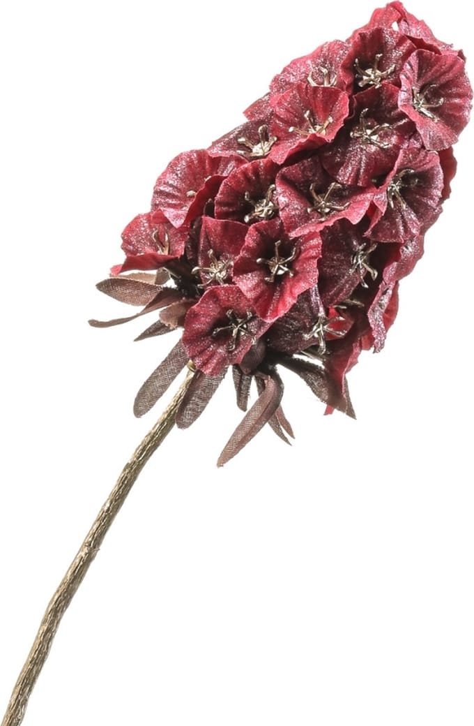 Fleurdirect Kunstbloem Scabiosa Spray - Polyester - Roze - 20 x 87 x 0 cm (BxHxD)
