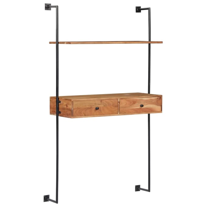 vidaXL - Wandbureau - 90x40x170 - cm - massief - acaciahout
