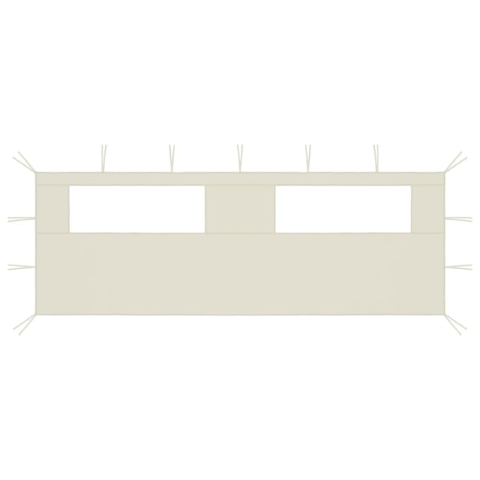 vidaXL - Prieelzijwand - met - ramen - 6x2 - m - crèmekleurig
