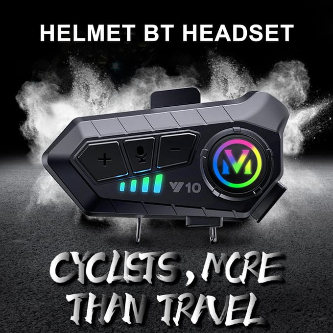 Y10 Motorfiets BT5.3 Intercom Headset Ruisonderdrukking Compatibel met een Verscheidenheid aan Helmen Hard Mic gray