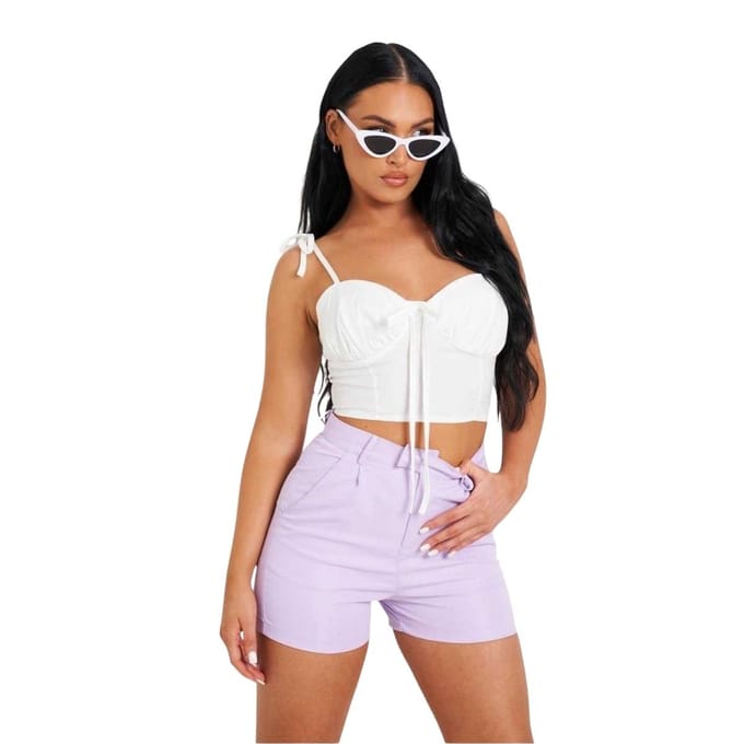 Missy Empire Dames/Dames Stropdas Detail Top (Wit)
