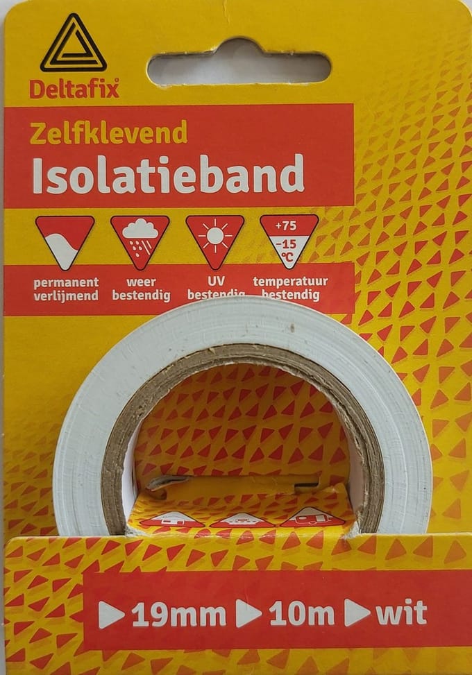 Deltafix isolatieband zelfklevend op kaart wit 10 m x 19 mm x 0.13