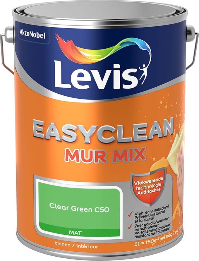 Levis - Easyclean Mur Mat Mix - Clear Green C50 - Mengverf - 5 L