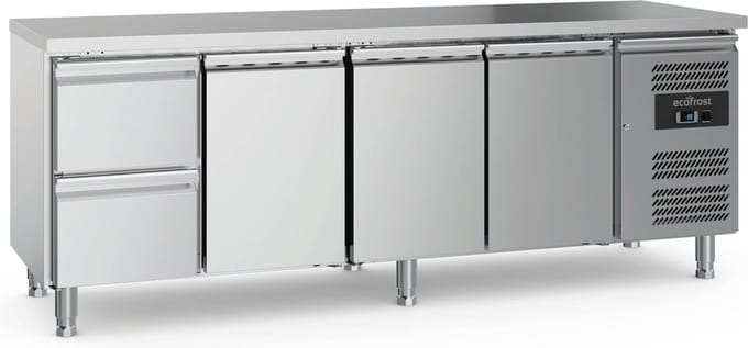 Ecofrost Koelwerkbank - 553L - 3 Deuren + 2 Laden - +2°C/+8°C - Geforceerd - 2230x700x850mm