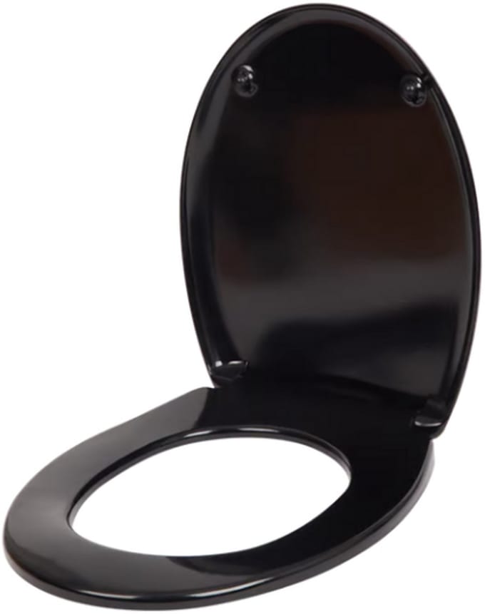 Softclose Zwarte Toiletbril - 45 x 38 cm
