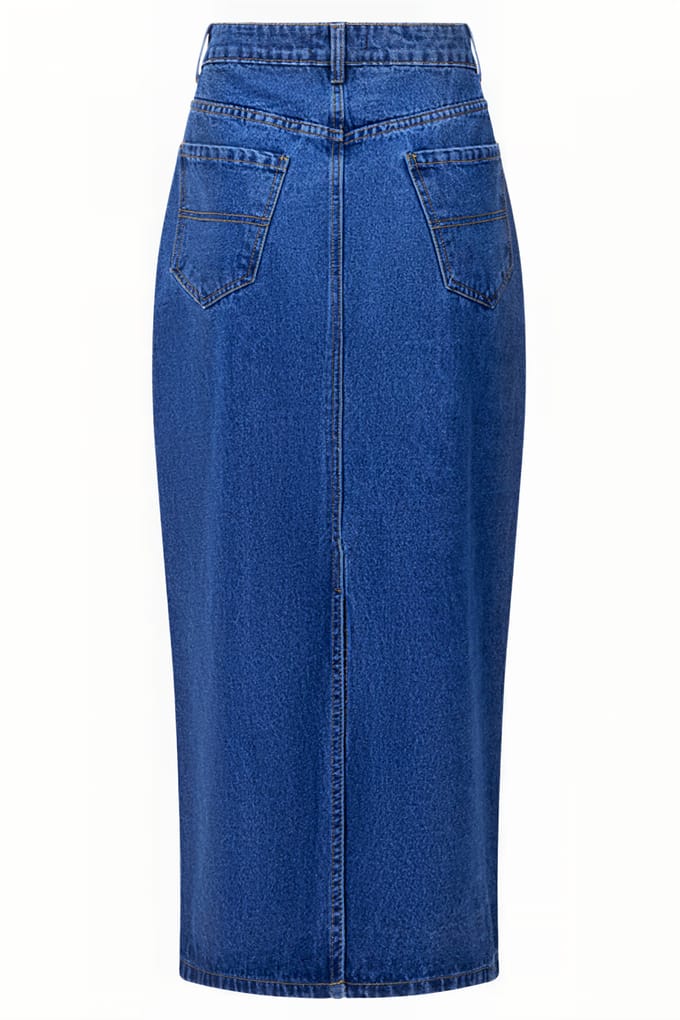 French Connection Denim Midi Back Split Skirt Vintage Taglia: 10 | Minigonne Outlet | Donna