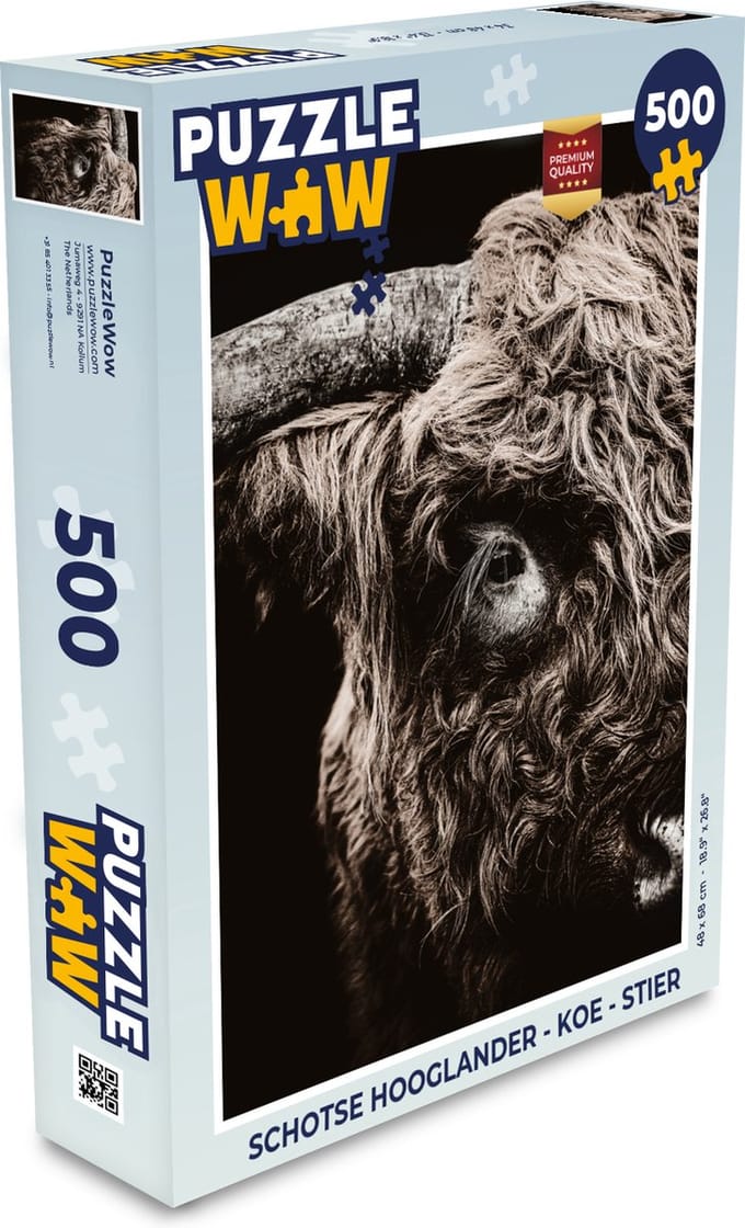 Puzzel Schotse hooglander - Koe - Stier - Legpuzzel - Puzzel 500 stukjes