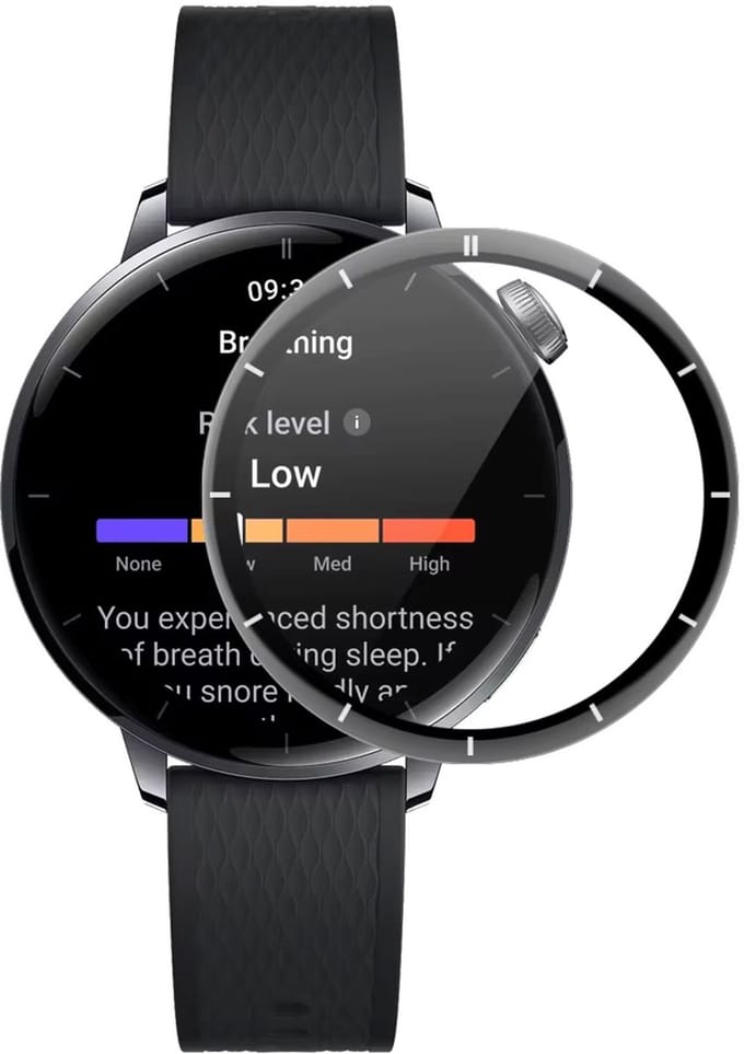 Screenprotector geschikt voor OnePlus Watch 3 – 43 mm - Volledige cover - Hoge kwaliteit screen protector - PMMA - 1 stuks - TechDefend