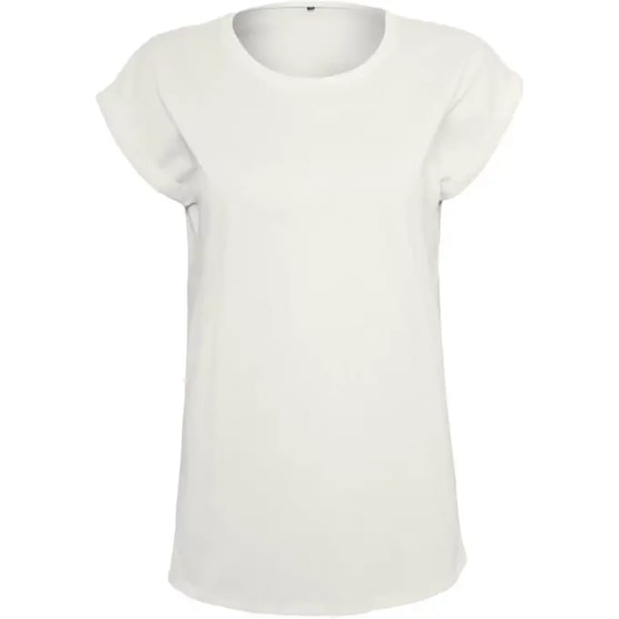 Build Your Brand - Extended Shoulder Dames T-shirt - Ready For Dye maat S