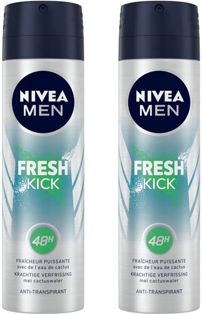 Nivea Men Fresh Kick Deo Spray - 2 x 150 ml