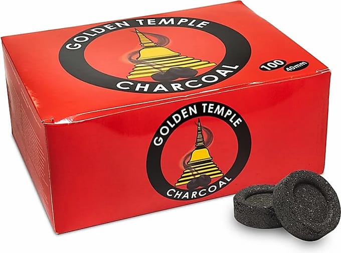 Houtskool tabletten - Golden Temple - 4cm - 100 stuks