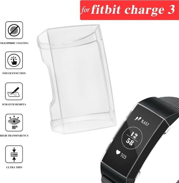Fitbit Charge 3 Case|Bescherming|Siliconen|Cabantis|Zwart