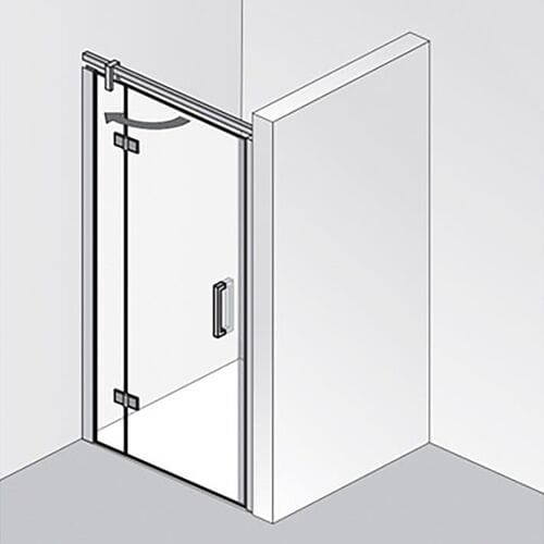 HSK Atelier Plan hinged door on side part in niche 75 cm hinged left 17018075-41-50-L