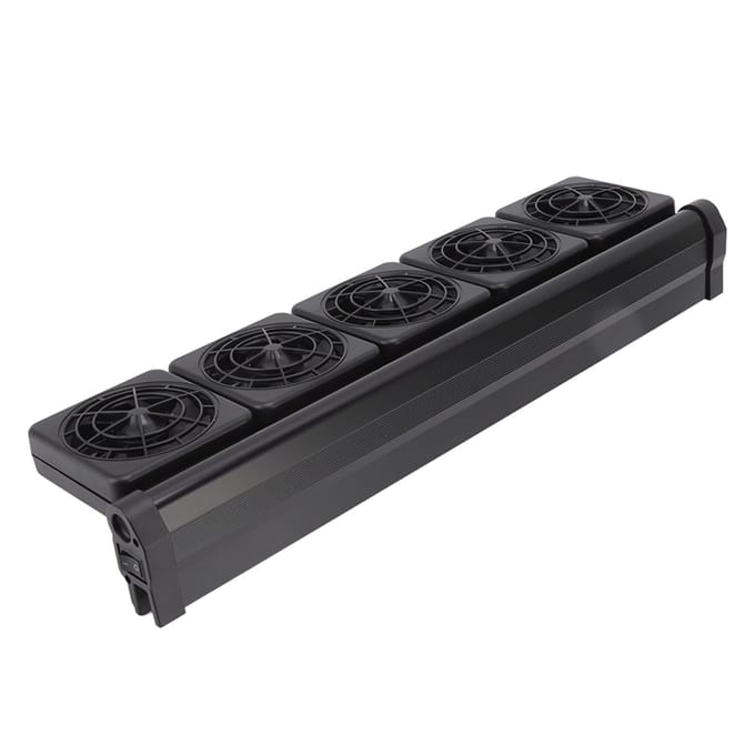 Aquarium Koelventilator Mini Instelbare Windsnelheid 5 Koppen Aquariumventilator voor Aquarium black