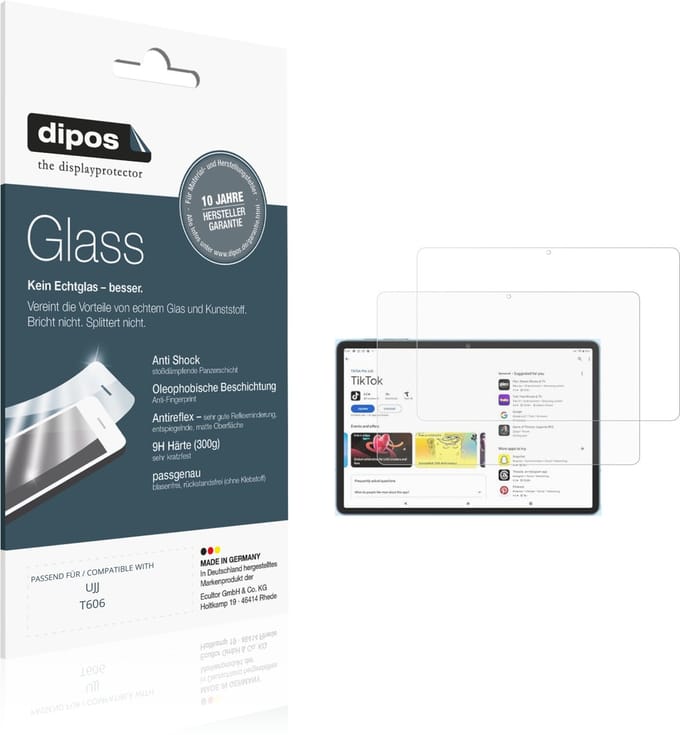 dipos – 2x Matte Pantserfolie geschikt voor UJJ T606 | 9H Screenprotector