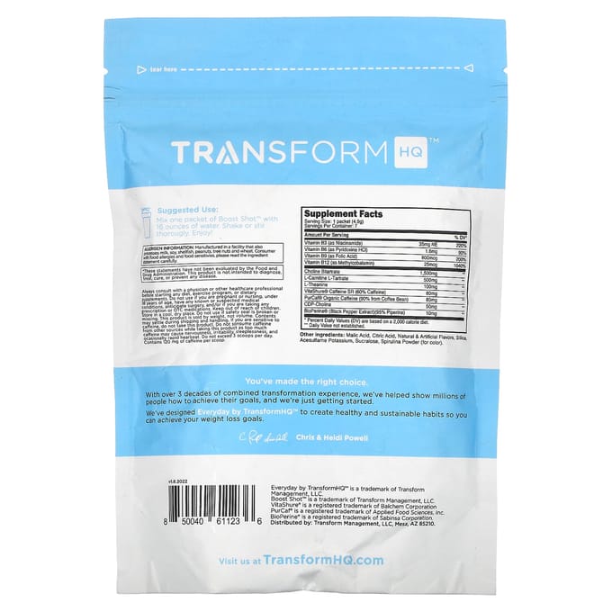 TransformHQ, Elke Dag, Boost Shot, Blauwe Framboos, 1,2 oz (34,3 g)