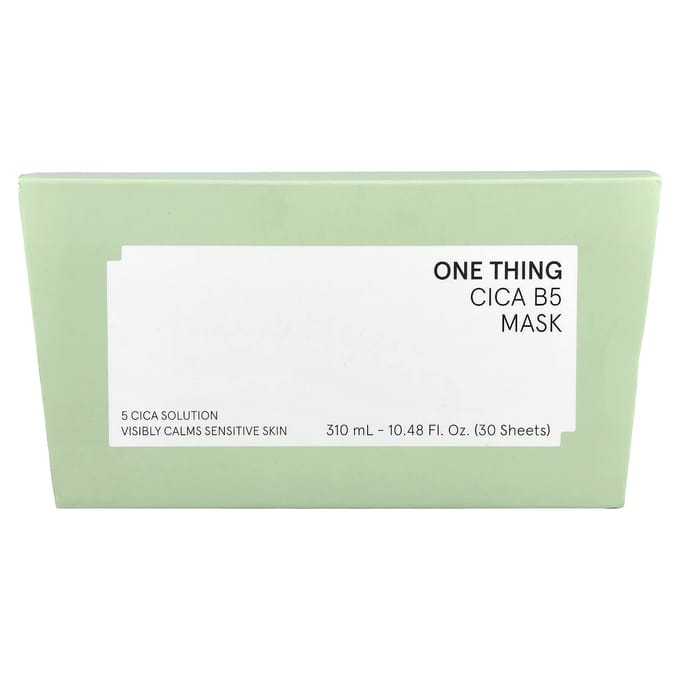 One Thing, Cica B5 Beauty Mask, 30 sheets, 310ml (10.48fl oz) beige