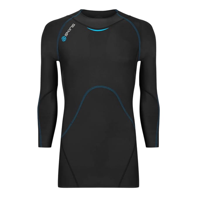 Skins Heren Contrast Detail Fitted Technische Top (Zwart)