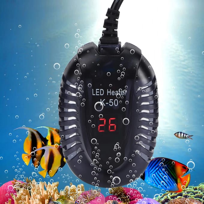 Verwarmer Elektrische Verwarmingsstaaf Dompelbaar Digitale Temperatuurregelaar Waterthermostaat voor Vis black