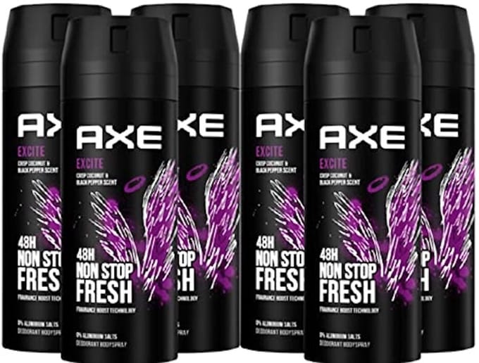 Axe Deospray – Excite 150 ml - 6 stuks