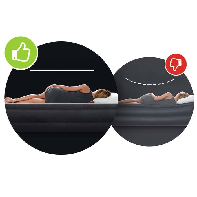 Intex Classic Downy Luchtbed incl. kussens en handpomp - 203 x 152 x 25 cm