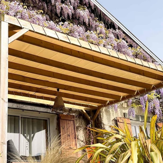 Pergola Dekzeil - Tuin Overkapping - Terras Beschermen - 100% Waterdicht - 3.5x3.5 m - Roomwit
