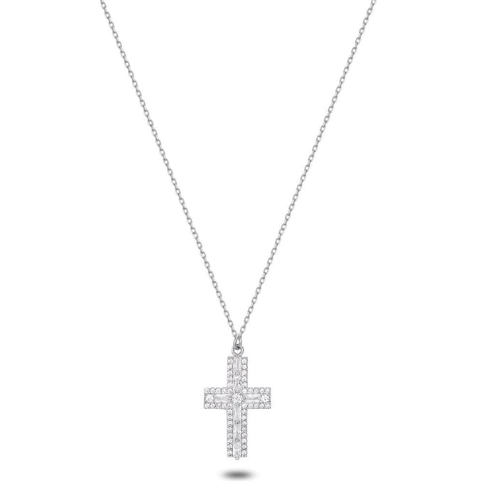 Twice As Nice Halsketting in zilver, kruis 40cm+5cm