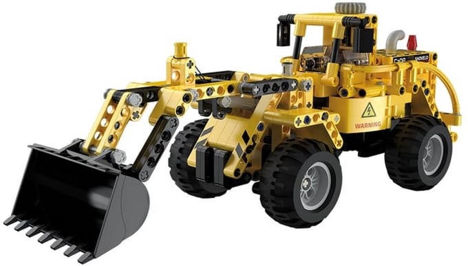 CaDA bouwvoertuig speelgoed - 2in1 laadwagen en bulldozer - 693 stuks.