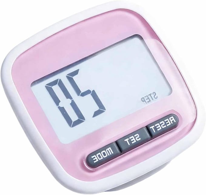 Stappenteller Clip-on - Fitness Tracker - Dagelijkse Activiteit - Groot Display - 5 cm - Roze