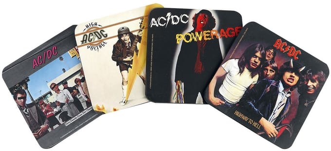 KKL AC/DC - Pack (4) Onderzetter Set - Multicolours